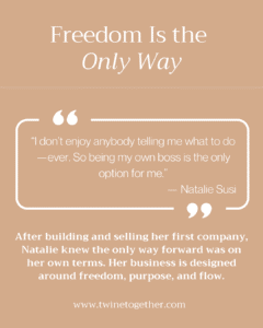 Natalie Susi founder story graphic
