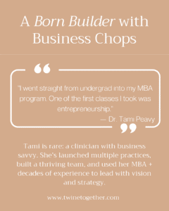 Dr. Tami Peavy founder story graphic