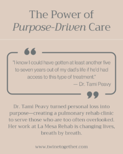 Dr. Tami Peavy founder story graphic