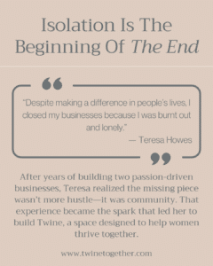 Teresa Howes founder story graphic