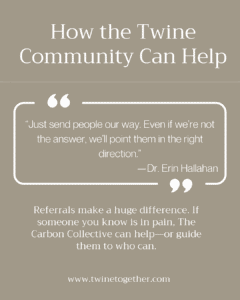 Dr. Erin Hallahan founder story graphic