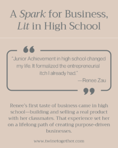 Renee Zau founder story graphic