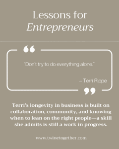 Terri Rippee founder story graphic